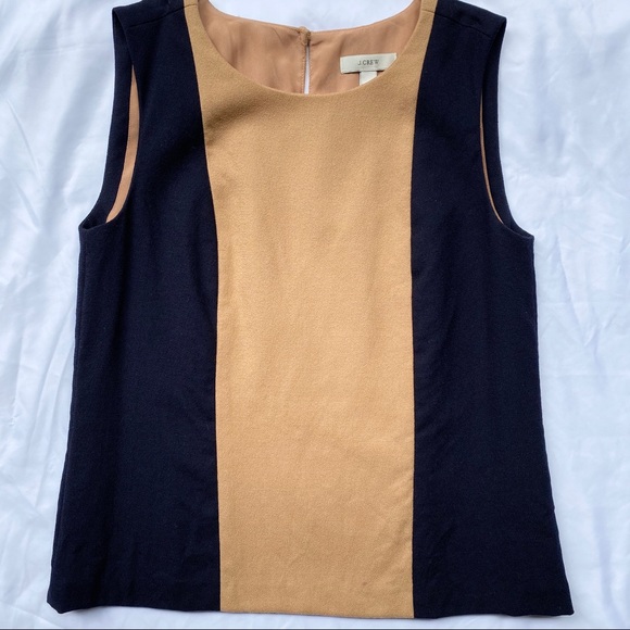 J. Crew Sleeveless Color Block Blouse Top XXS 00 - Picture 2 of 8